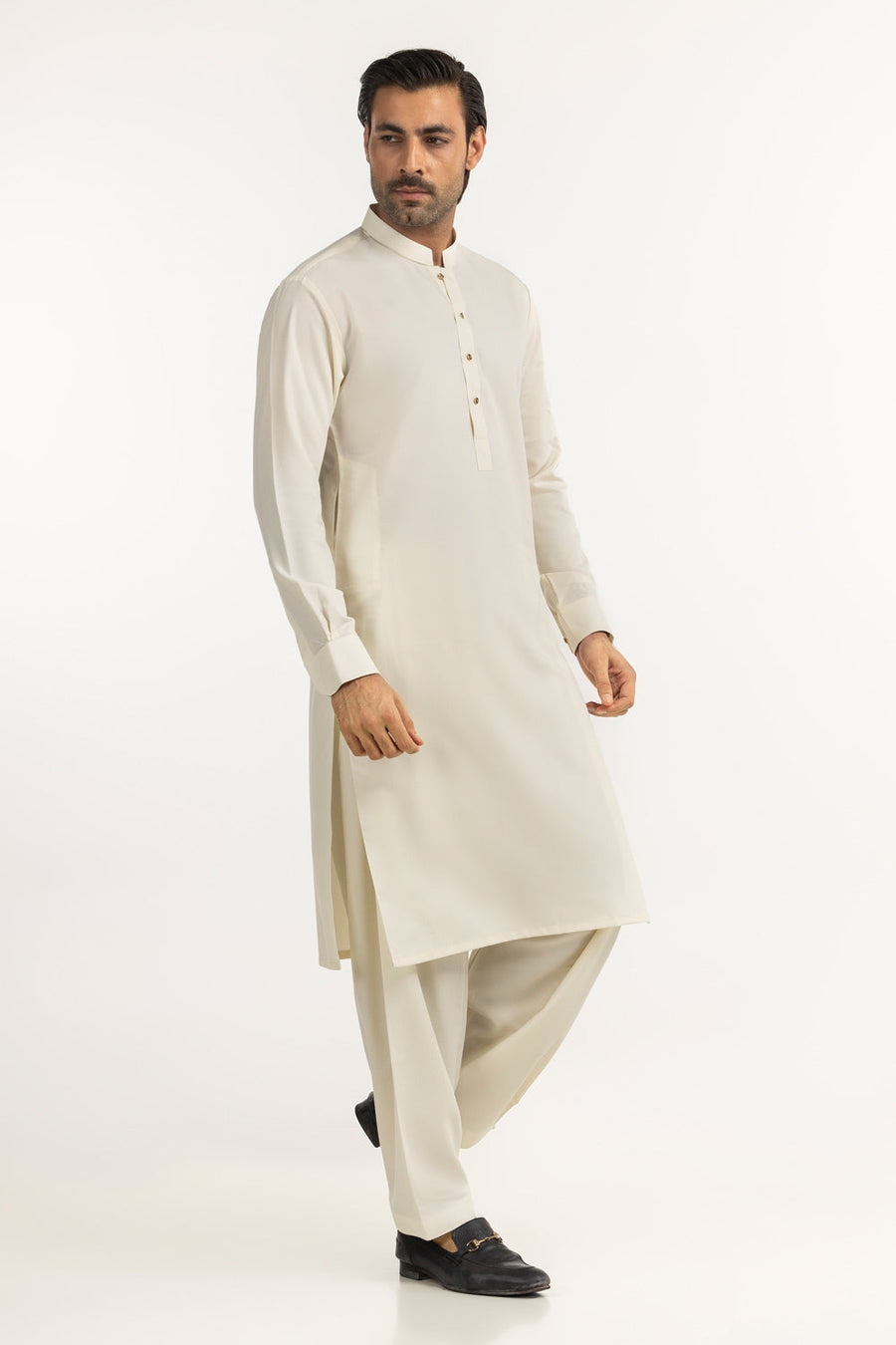 Lilac Cotton 2-Piece Kurta Set | Half-Button Placket