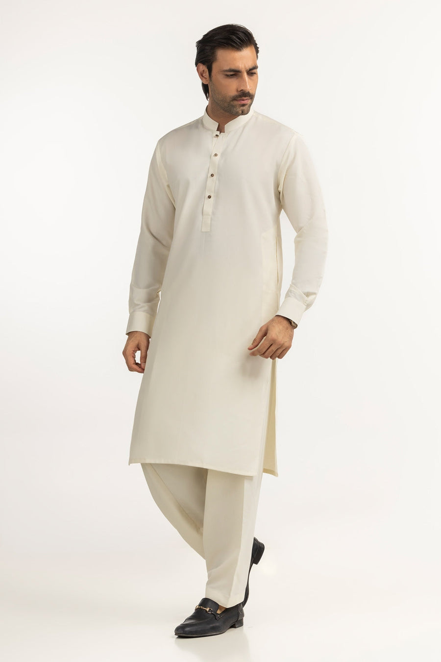 Lilac Cotton 2-Piece Kurta Set | Half-Button Placket