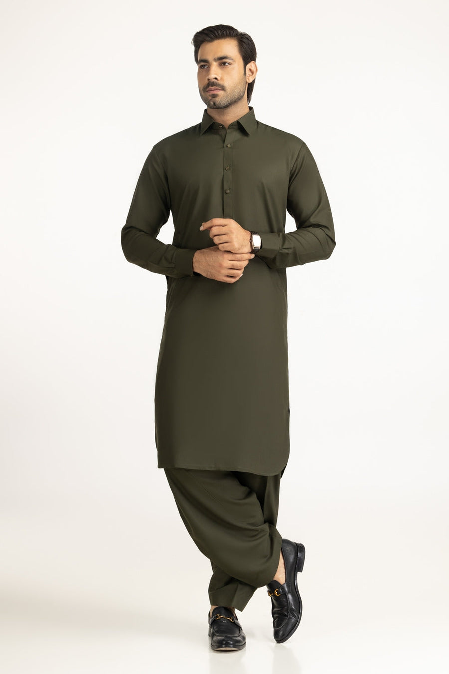 Lilac Cotton 2-Piece Kurta Set | Half-Button Placket