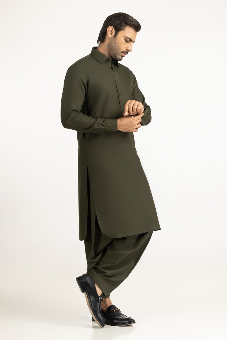 Lilac Cotton 2-Piece Kurta Set | Half-Button Placket