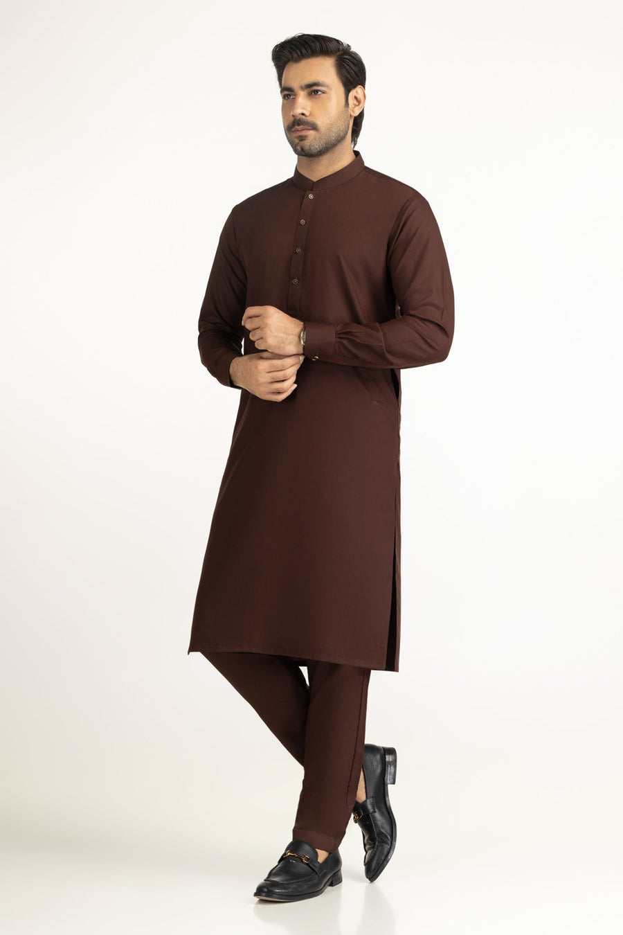 Lilac Cotton 2-Piece Kurta Set | Half-Button Placket