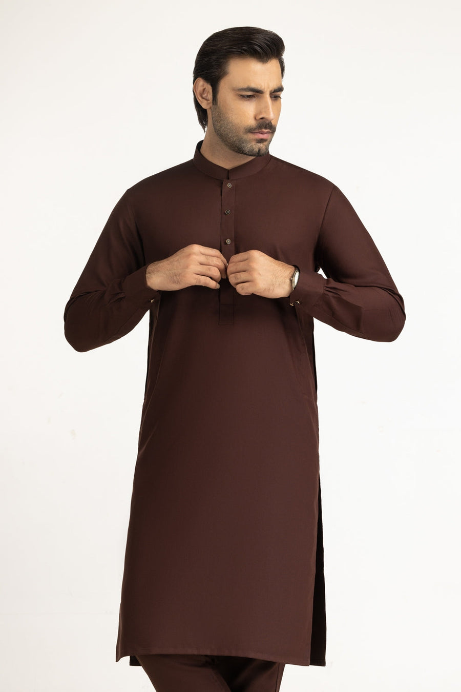 Lilac Cotton 2-Piece Kurta Set | Half-Button Placket