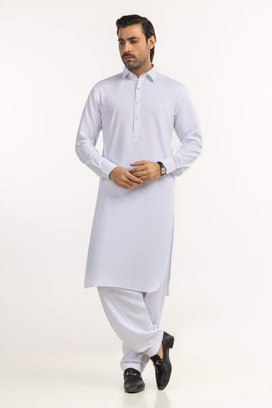 Lilac Cotton 2-Piece Kurta Set | Half-Button Placket - Pehnaawaa