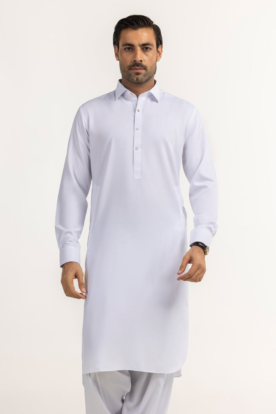 Lilac Cotton 2-Piece Kurta Set | Half-Button Placket