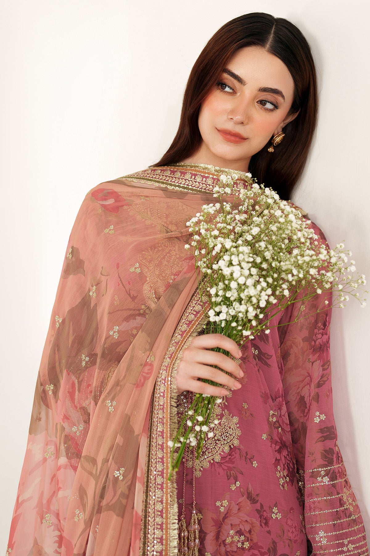 Embroidered Chiffon Semi-Formal Suit
