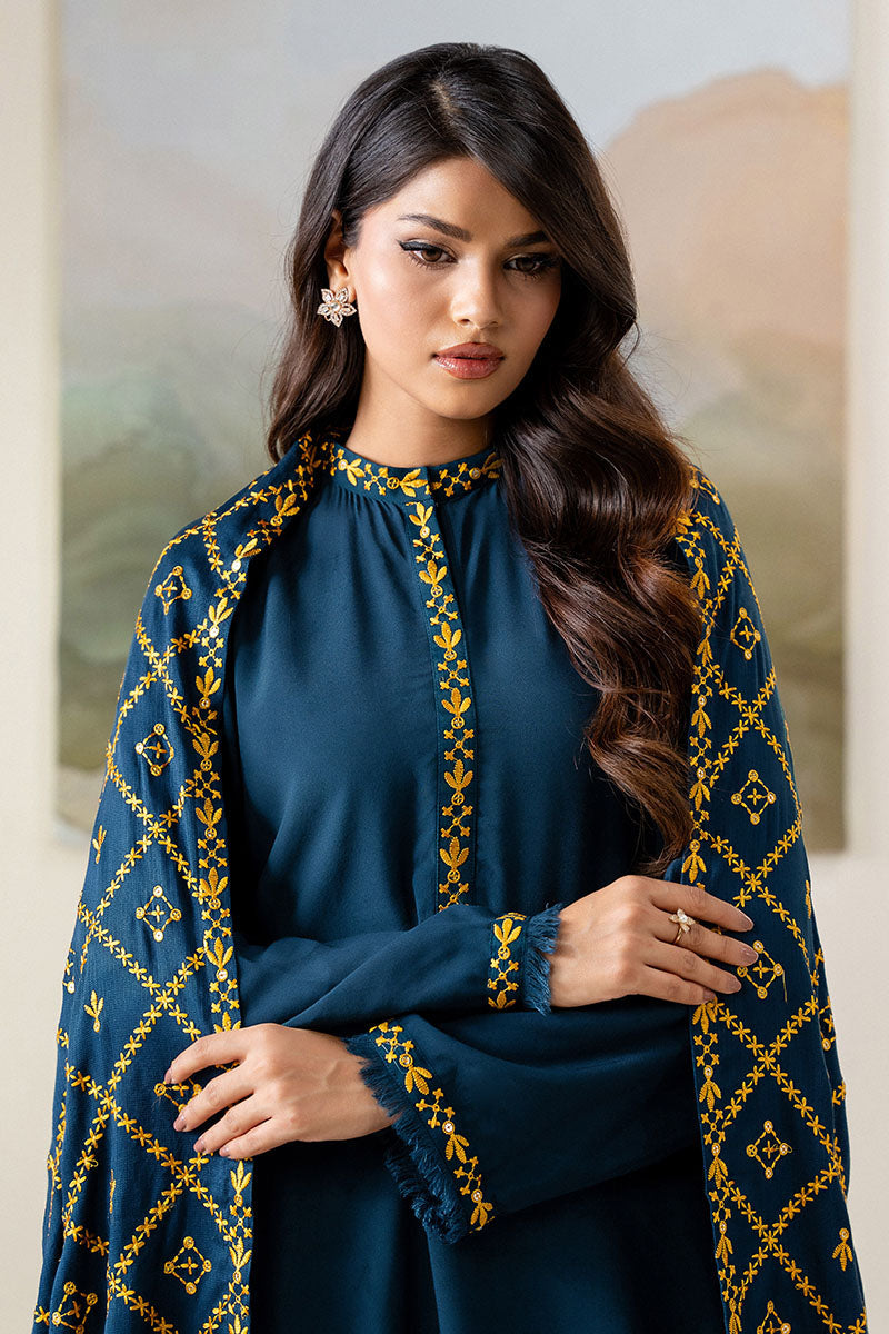 SAGE BLUE-2PC(SHIRT & DUPPATA) - Pehnaawaa
