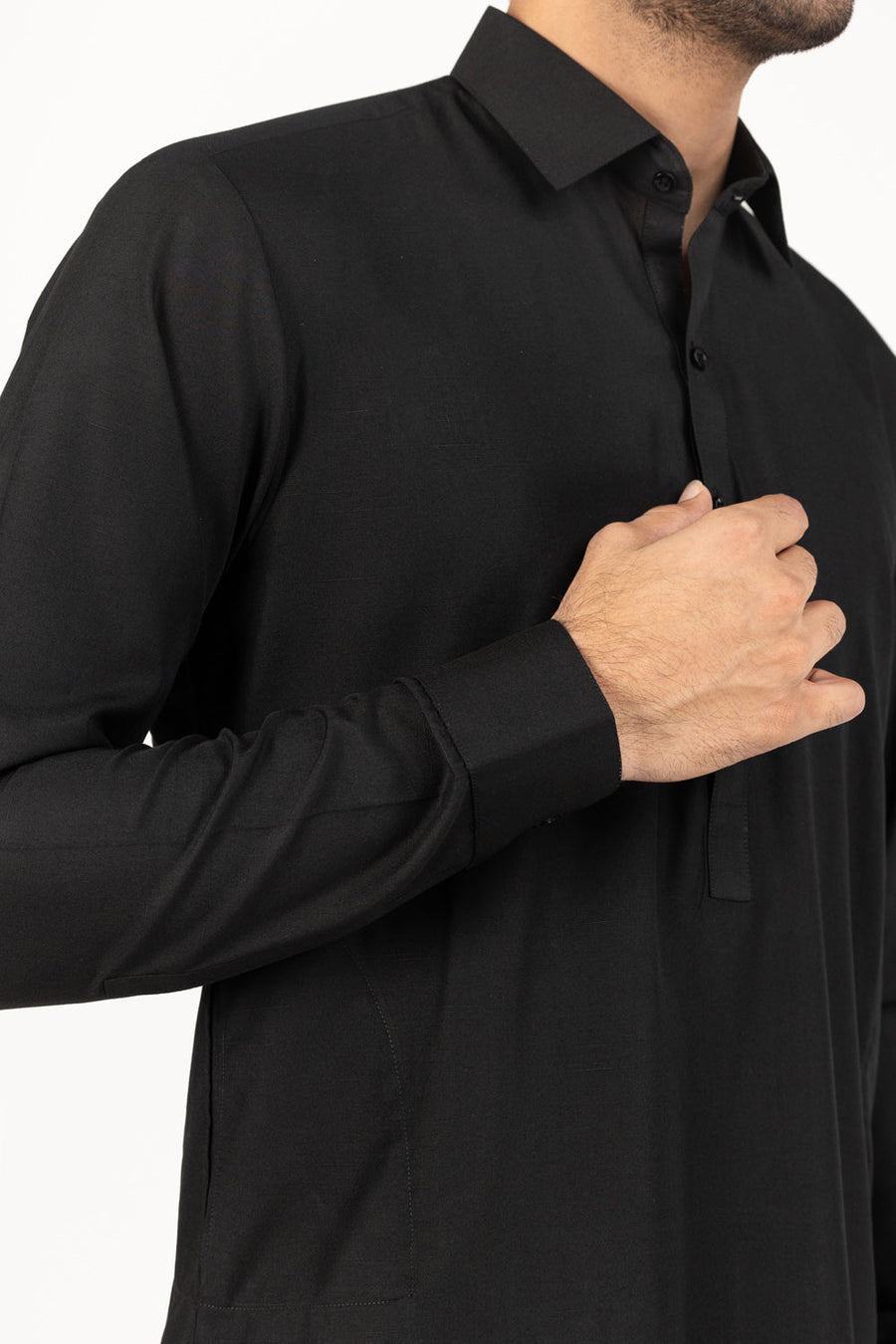 Off-White Cotton 2-Piece Kurta | Minimalist Button-Front Design