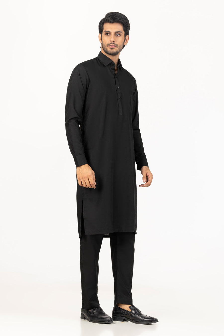 Off-White Cotton 2-Piece Kurta | Minimalist Button-Front Design