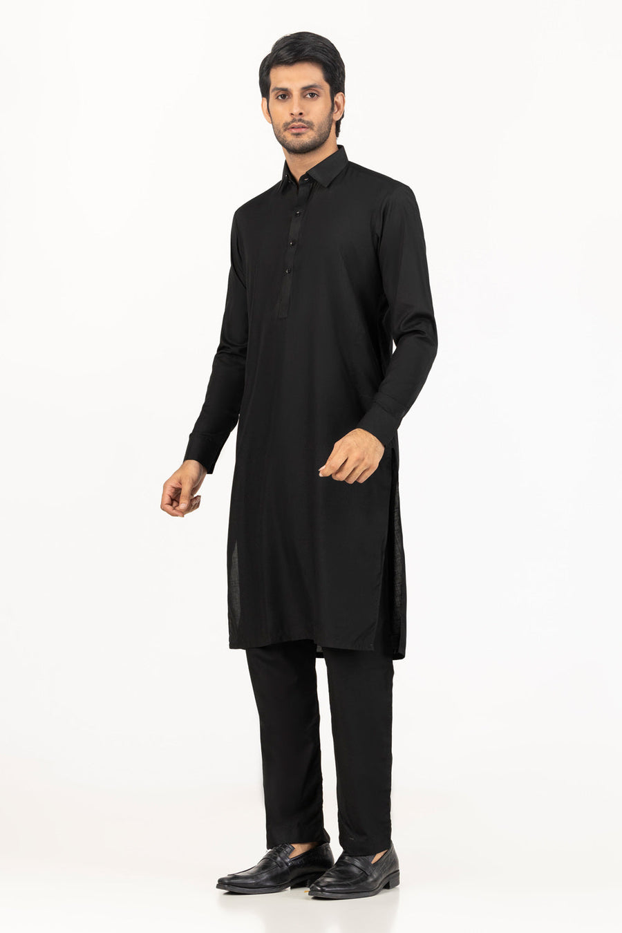 Off-White Cotton 2-Piece Kurta | Minimalist Button-Front Design