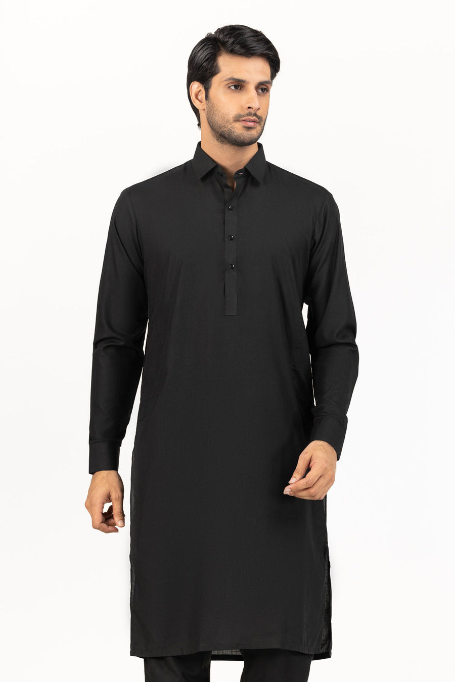 Off-White Cotton 2-Piece Kurta | Minimalist Button-Front Design