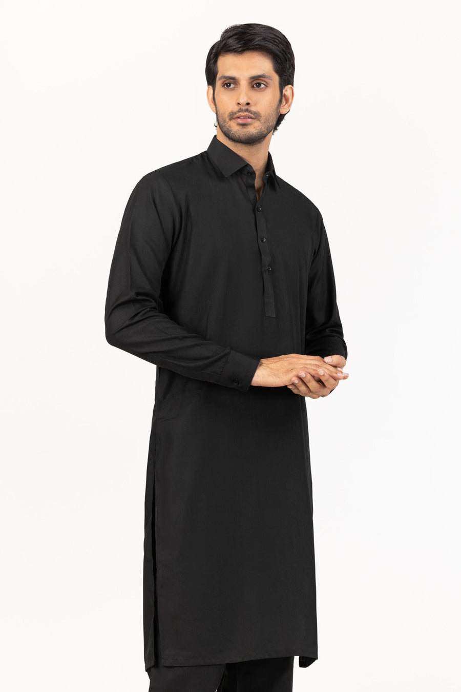 Off-White Cotton 2-Piece Kurta | Minimalist Button-Front Design
