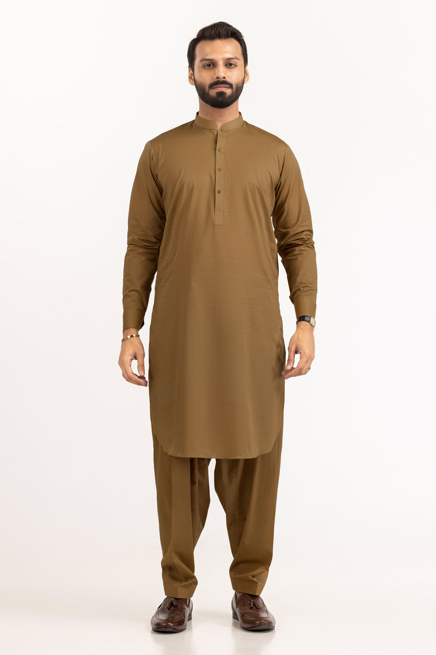 Off-White Cotton 2-Piece Kurta | Minimalist Button-Front Design