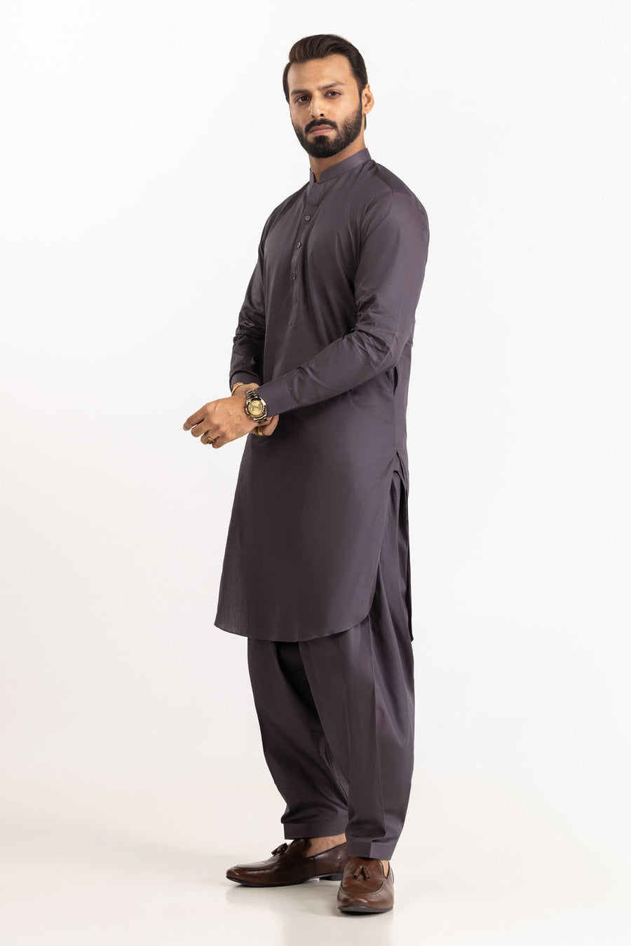 Off-White Cotton 2-Piece Kurta | Minimalist Button-Front Design