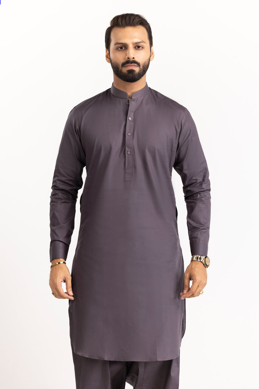 Off-White Cotton 2-Piece Kurta | Minimalist Button-Front Design