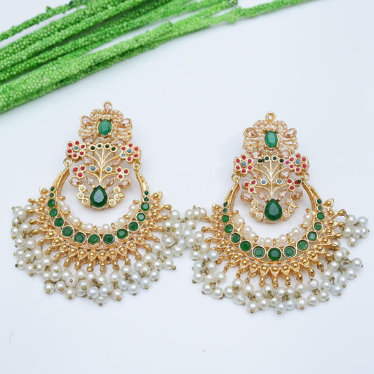 Exquisite Nauratan Earrings - Pehnaawaa