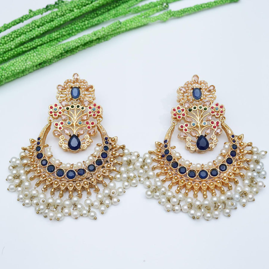 Exquisite Nauratan Earrings - Pehnaawaa