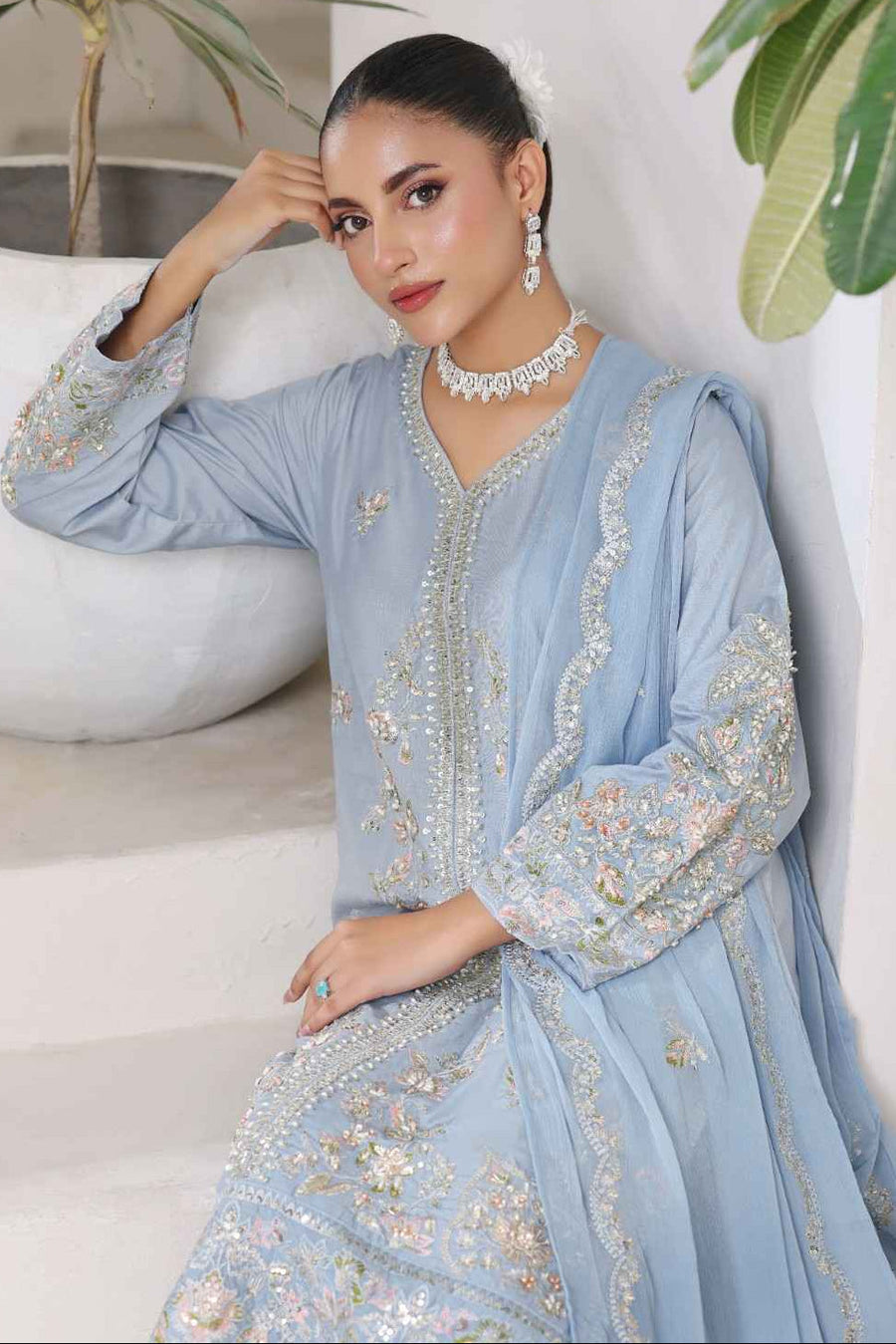 Royal Crystal Aura | 3piece embellished ready to wear women luxury pret