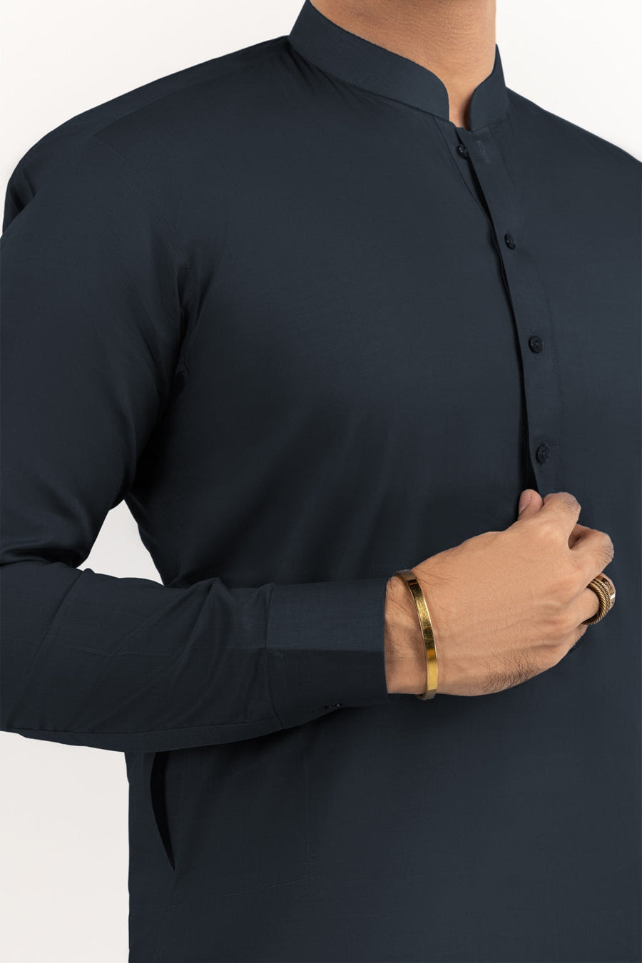 Off-White Cotton 2-Piece Kurta Pajama | Button-Front Tunic Cut