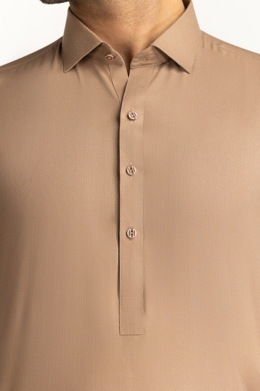 Off-White Cotton 2-Piece Kurta Pajama | Button-Front Tunic Cut