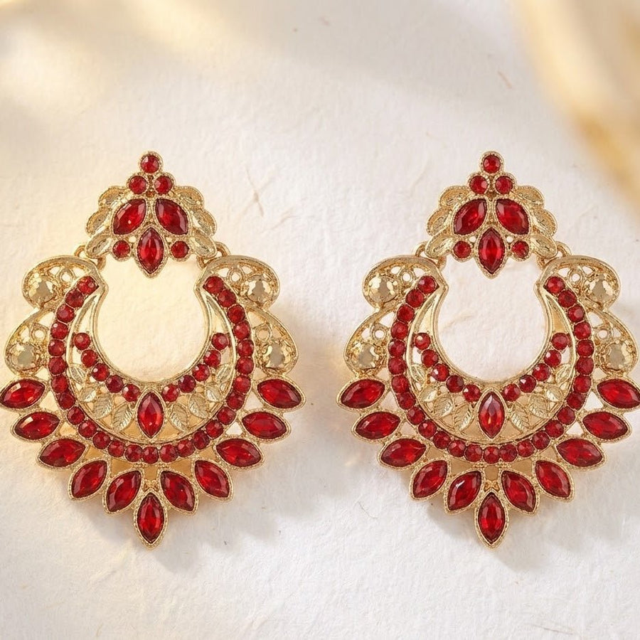 Gold Crescent Moon Drop Earrings - Pehnaawaa
