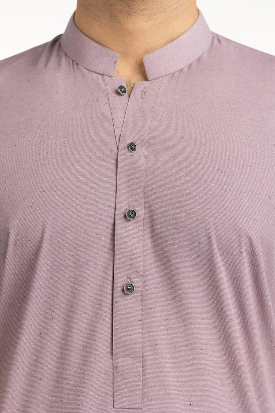 Taupe Silk Blend 2-Piece Kurta Set | Mandarin Collar