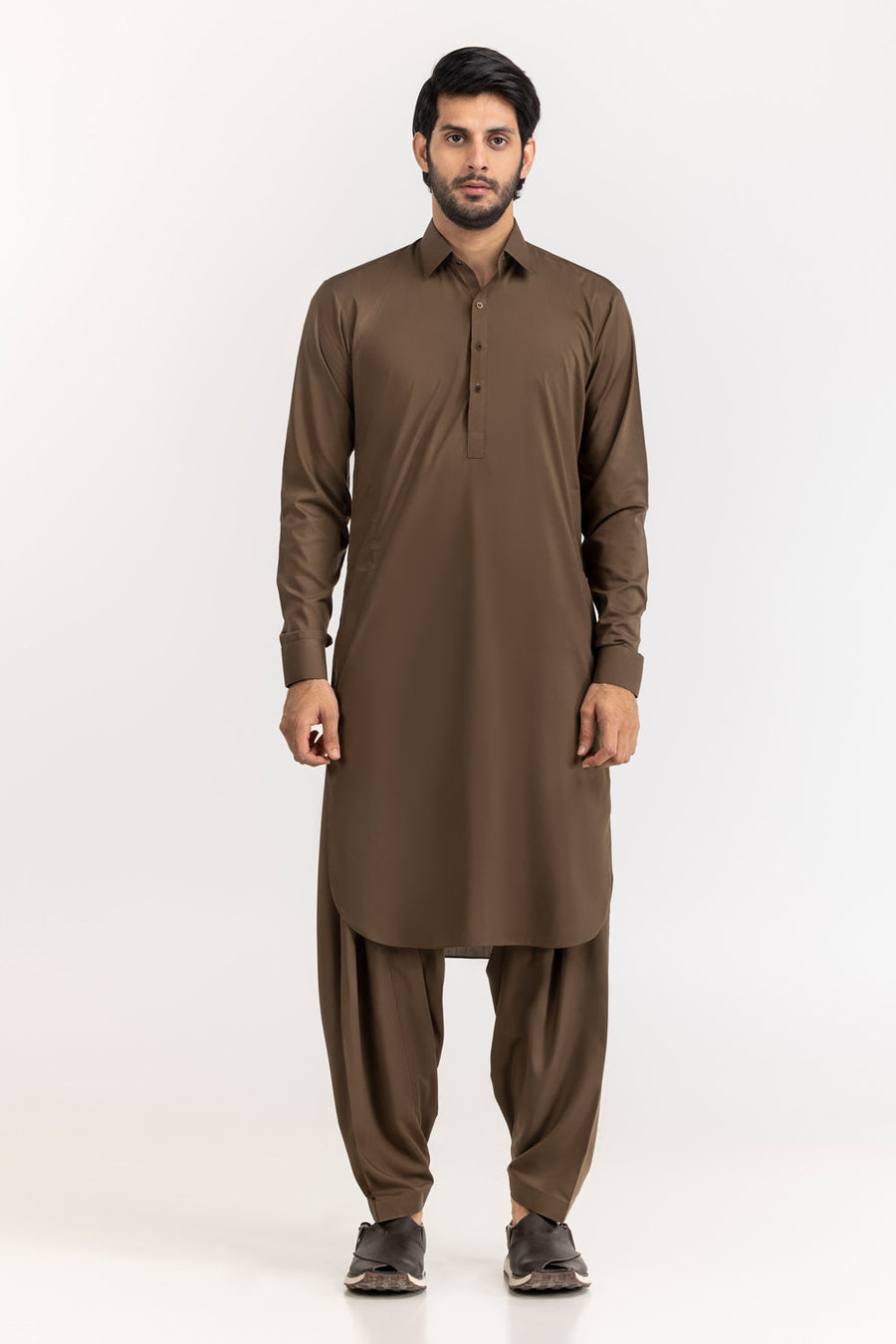 Sage Linen 2-Piece Kurta Set | Mandarin Collar