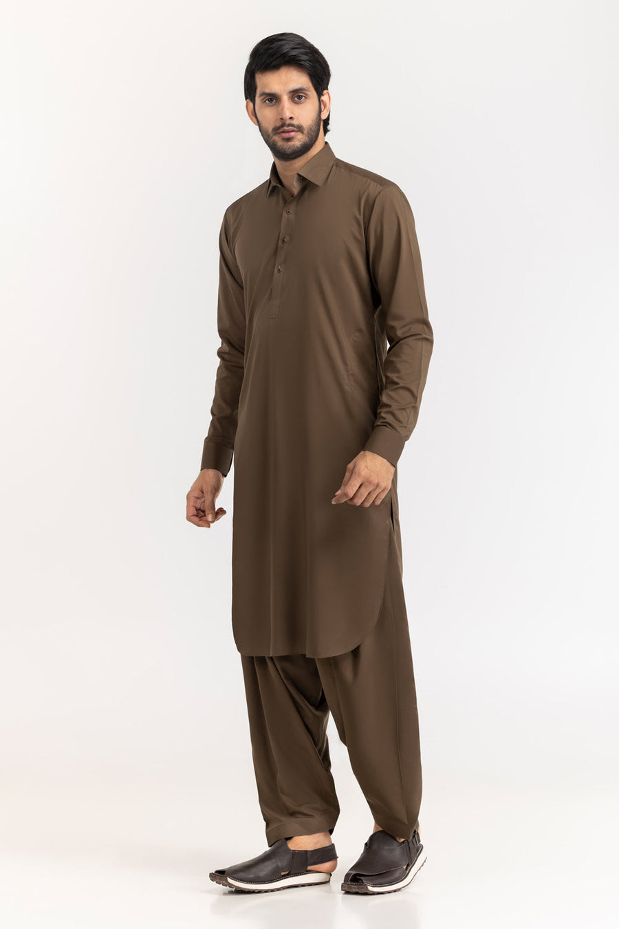 Sage Linen 2-Piece Kurta Set | Mandarin Collar