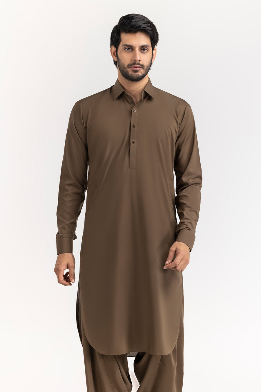 Sage Linen 2-Piece Kurta Set | Mandarin Collar