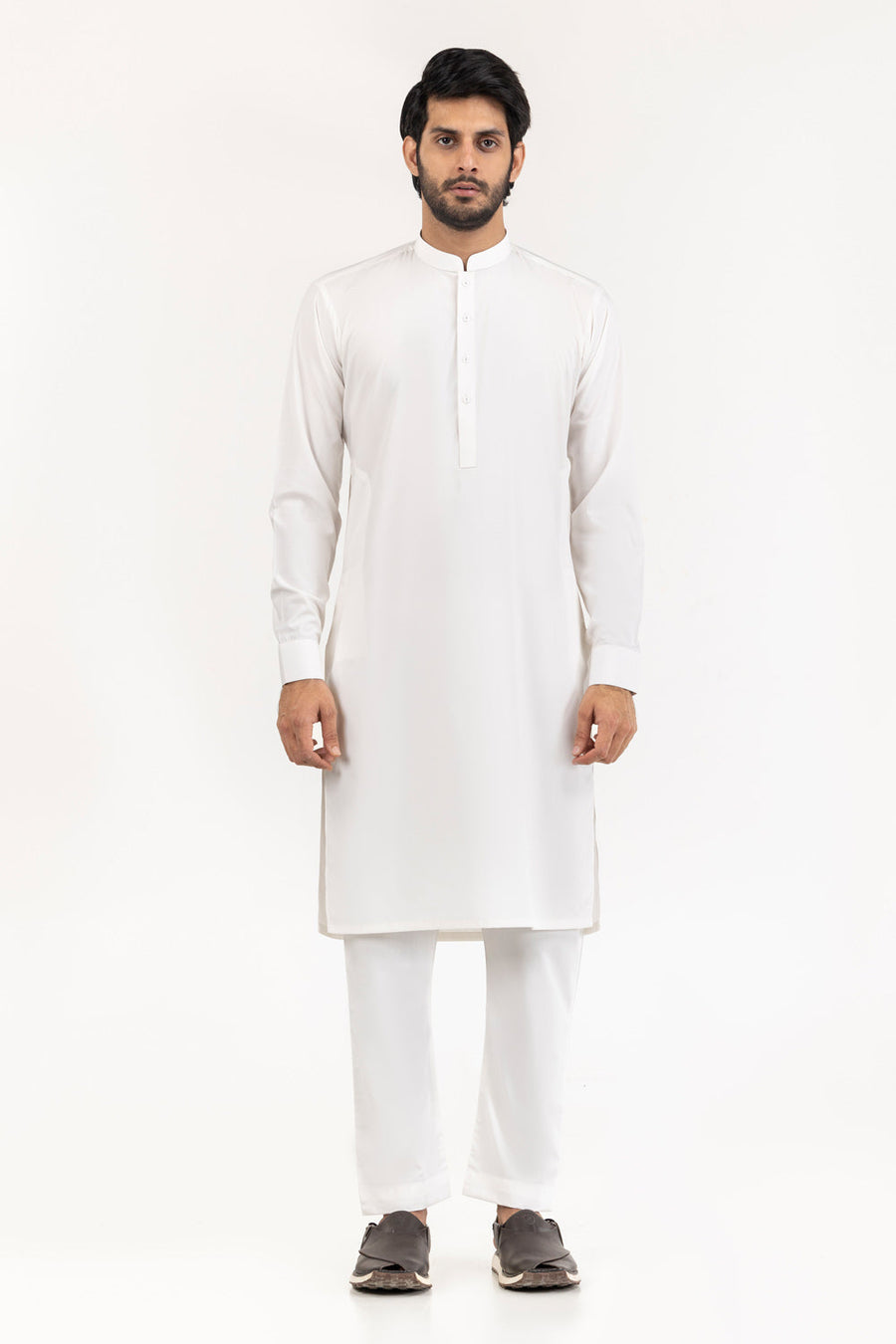 Sage Linen 2-Piece Kurta Set | Mandarin Collar