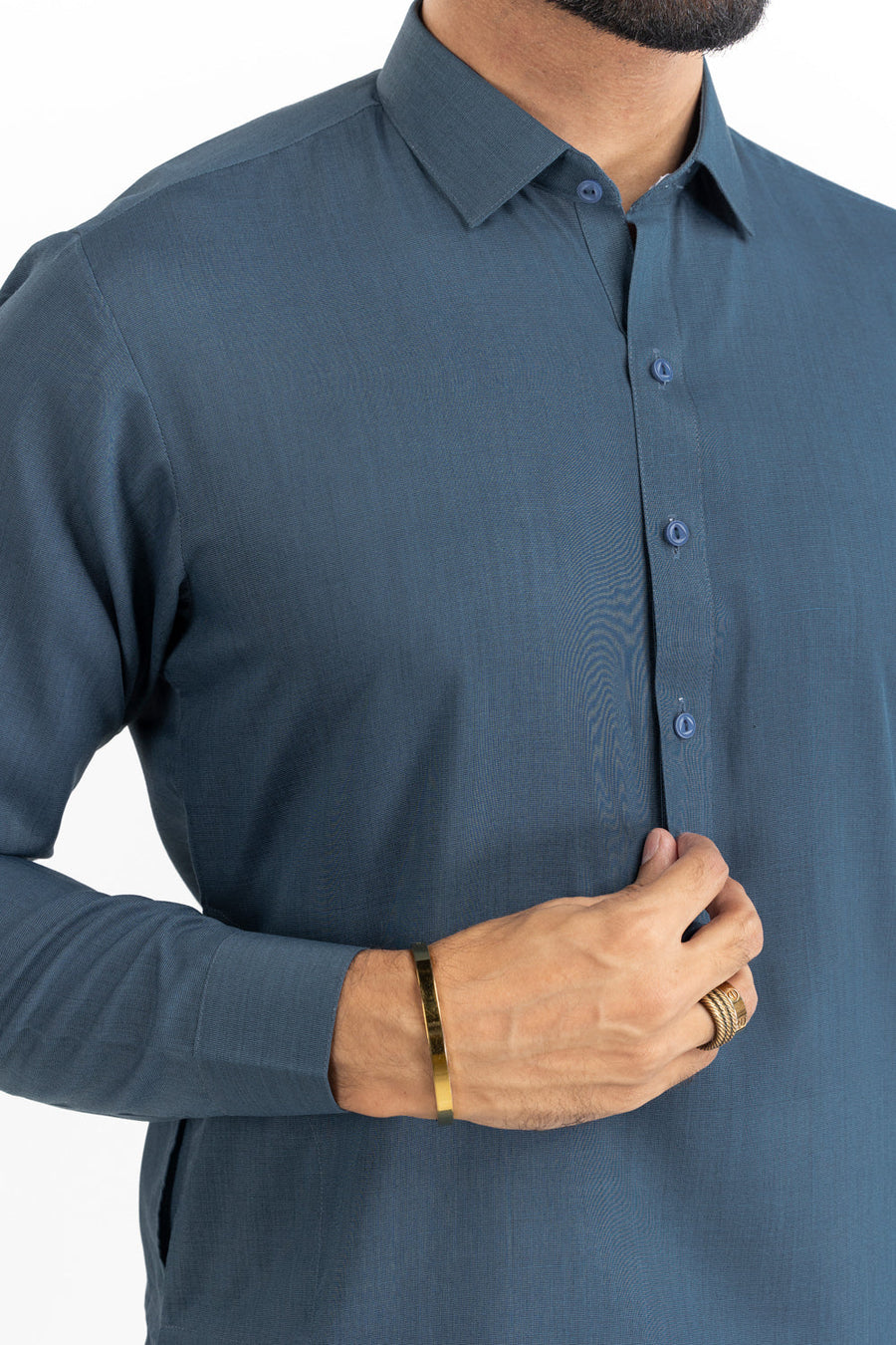 Sage Linen 2-Piece Kurta Set | Mandarin Collar