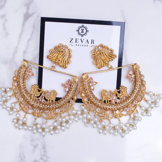 HALF CUT PEACOCK EARRINGS - Pehnaawaa