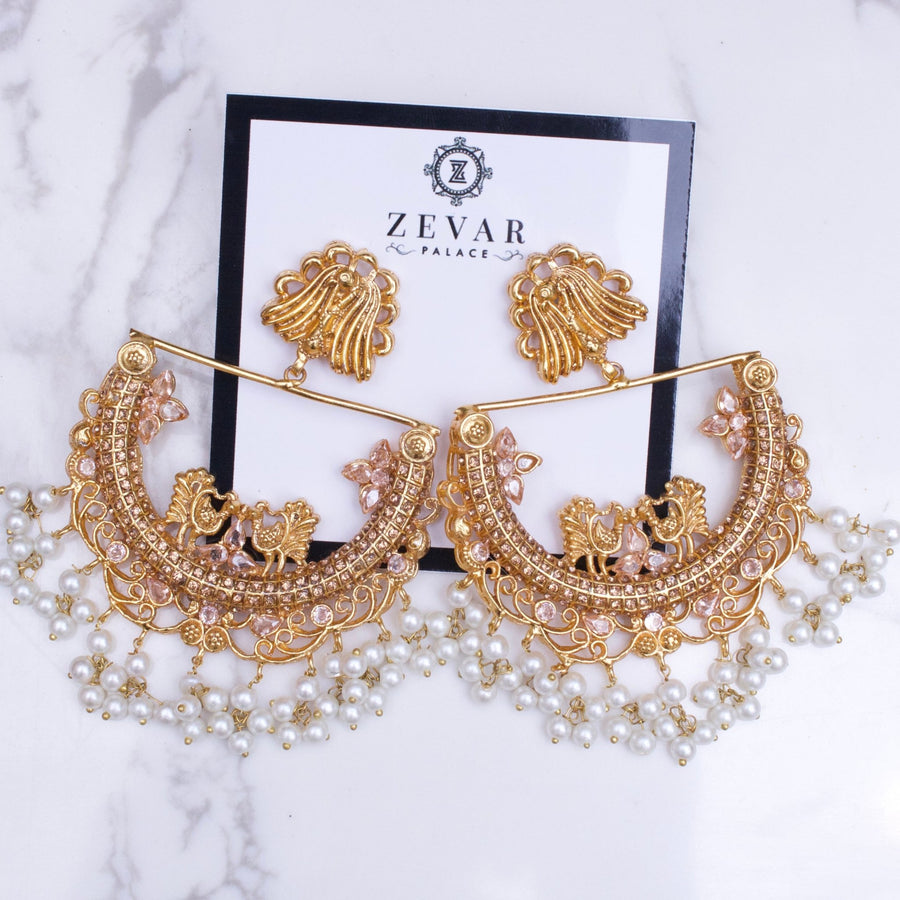 HALF CUT PEACOCK EARRINGS - Pehnaawaa
