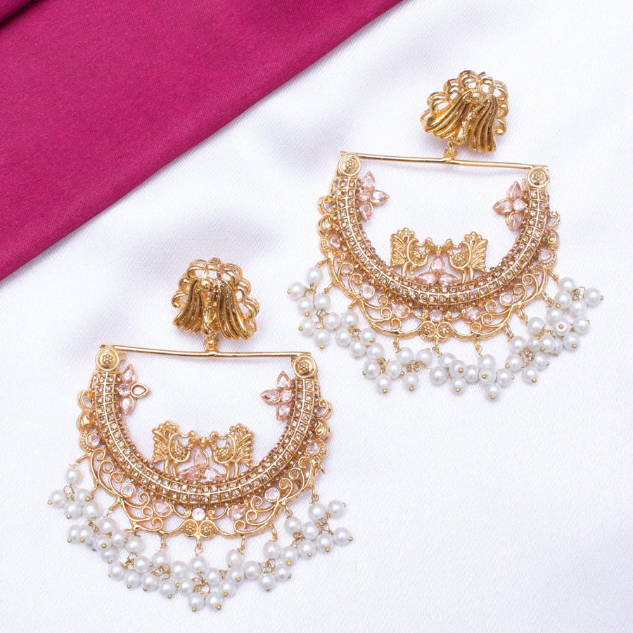 HALF CUT PEACOCK EARRINGS - Pehnaawaa