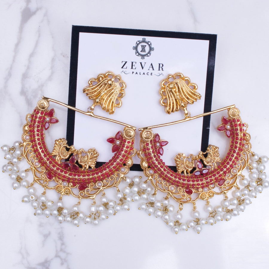 HALF CUT PEACOCK EARRINGS - Pehnaawaa