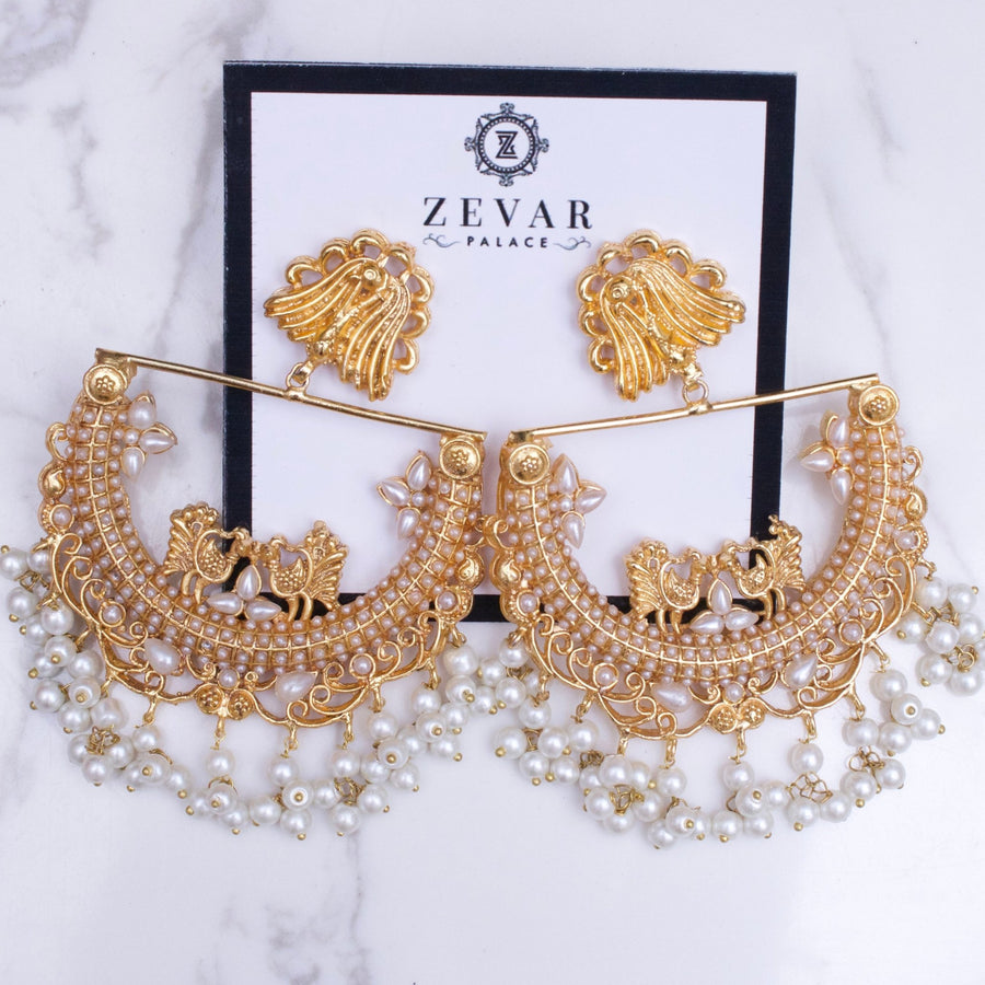 HALF CUT PEACOCK EARRINGS - Pehnaawaa