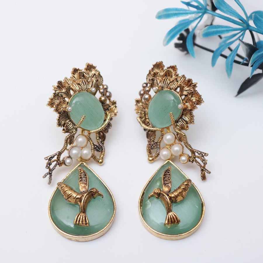 Hand Crafted Bird Earring - Pehnaawaa
