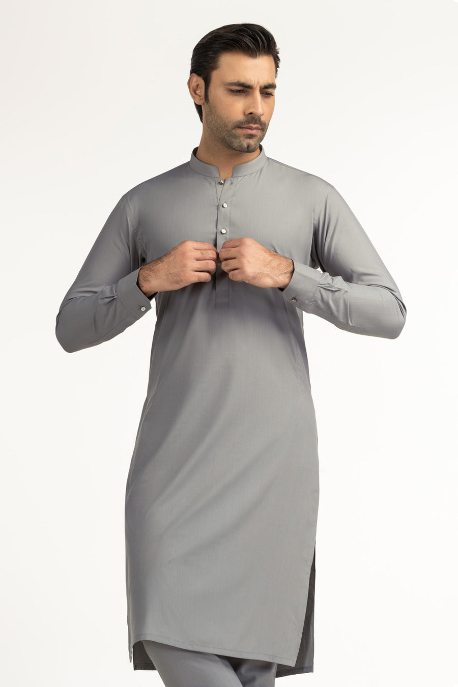 Off-White Linen 2-Piece Men's Kurta | Mandarin Collar