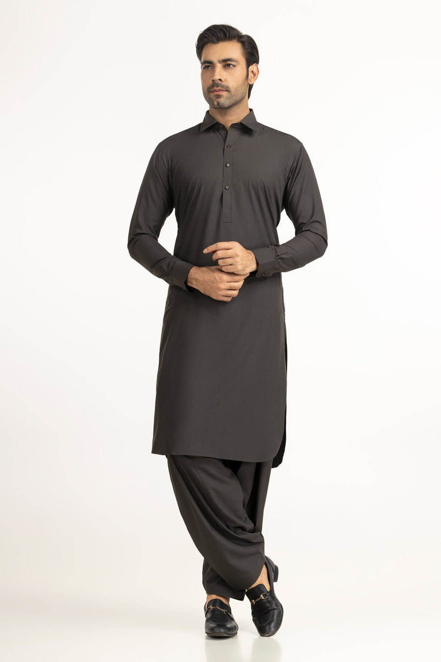 Off-White Linen 2-Piece Men's Kurta | Mandarin Collar