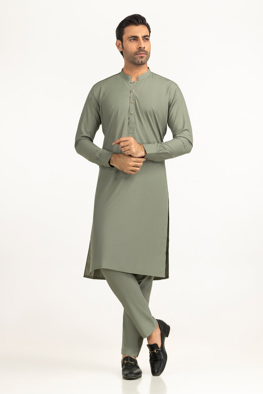 Off-White Linen 2-Piece Men's Kurta | Mandarin Collar