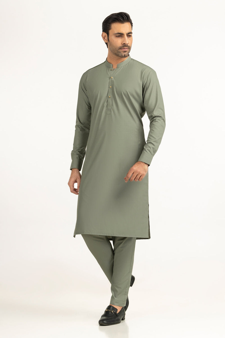 Off-White Linen 2-Piece Men's Kurta | Mandarin Collar