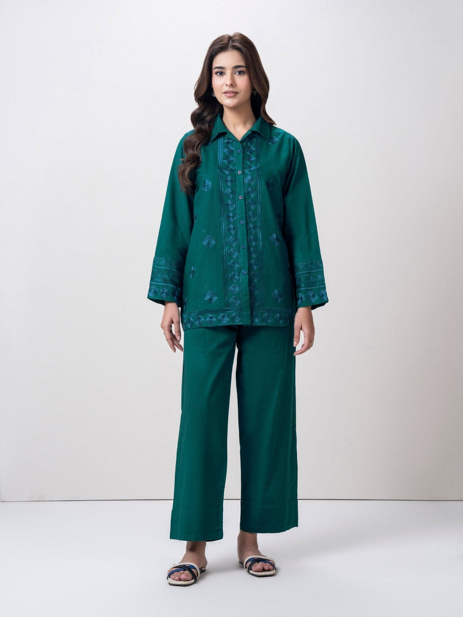 Khaddar Co - ord Set - Embroidered - Pehnaawaa