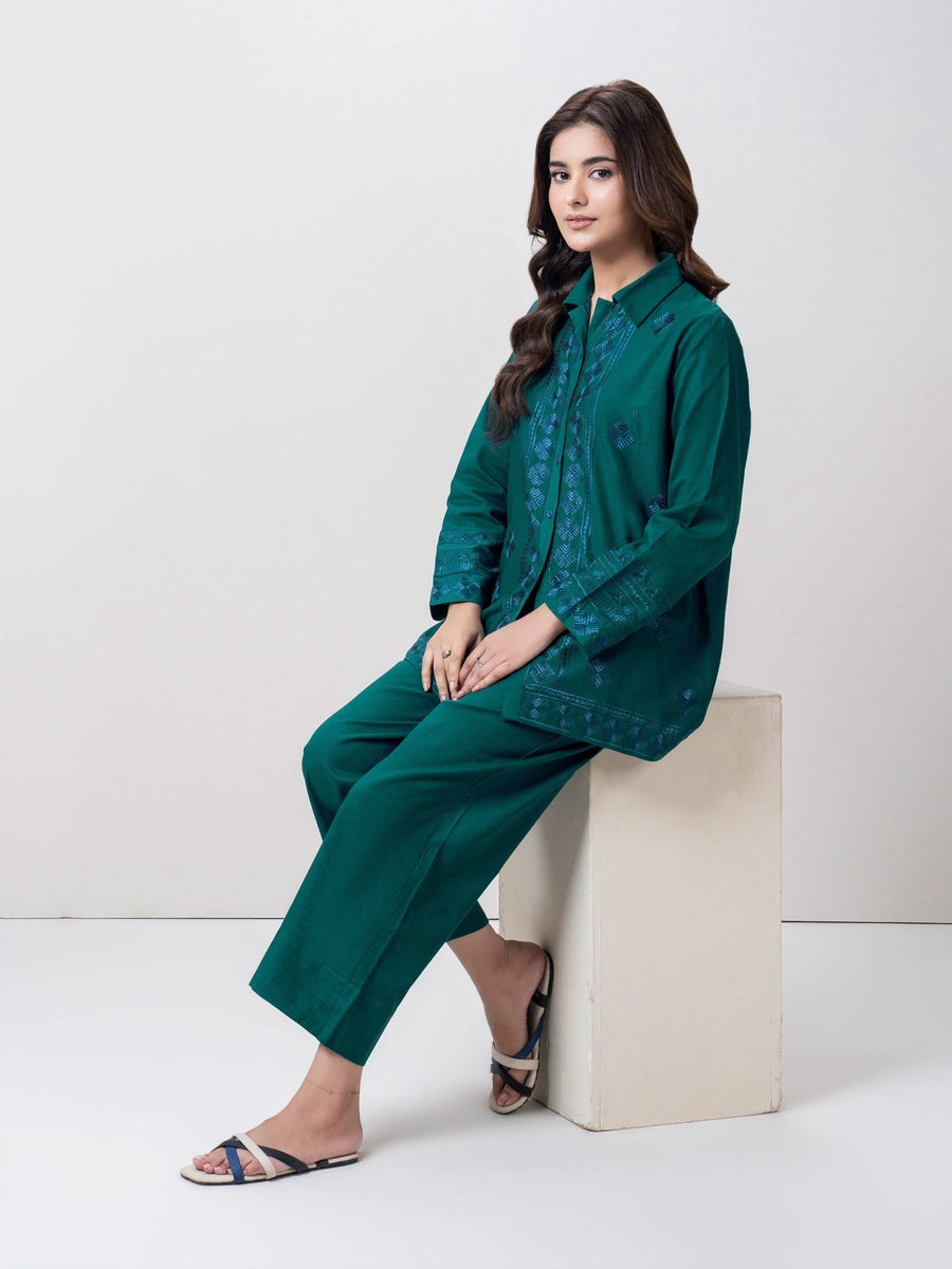Khaddar Co - ord Set - Embroidered - Pehnaawaa