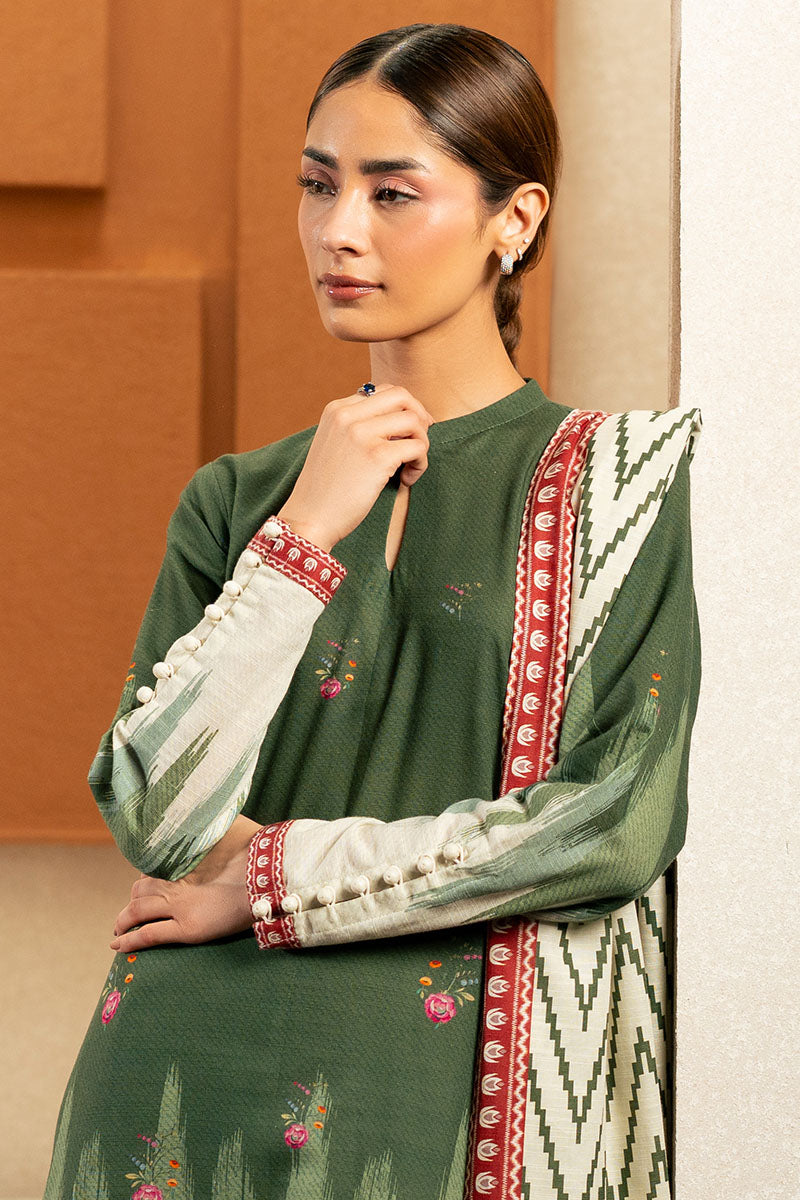 FOREST ECHO-2PC (SHIRT & DUPPATA) - Pehnaawaa