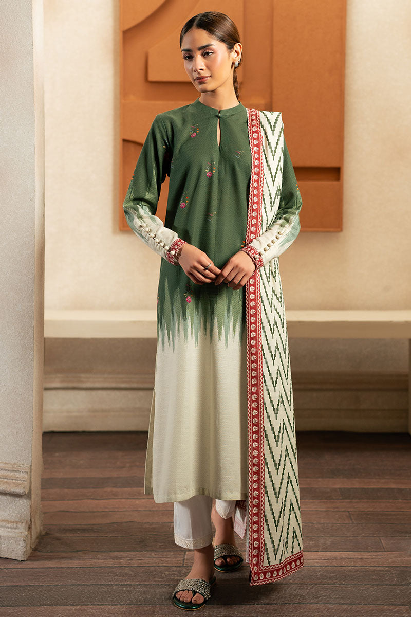 FOREST ECHO-2PC (SHIRT & DUPPATA) - Pehnaawaa