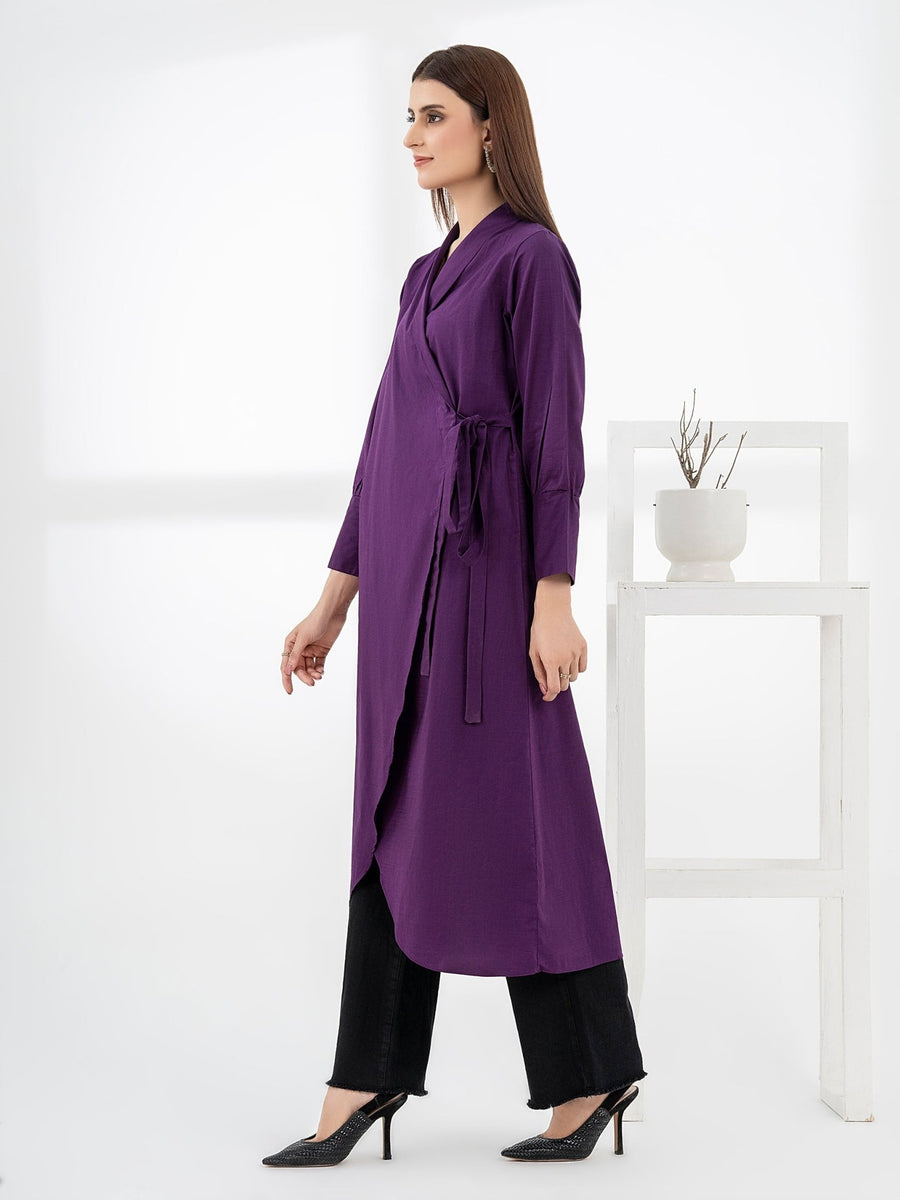Lawn Cardigan - Dyed (Pret) - Pehnaawaa