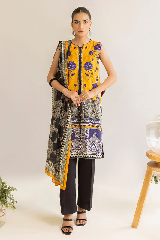 3PC Printed Lawn Summer Dress Set - Pehnaawaa