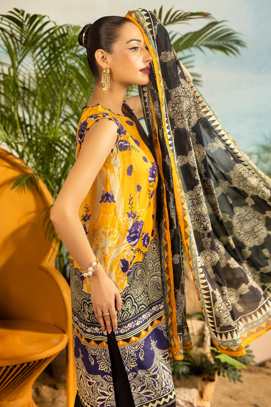 3PC Printed Lawn Summer Dress Set - Pehnaawaa