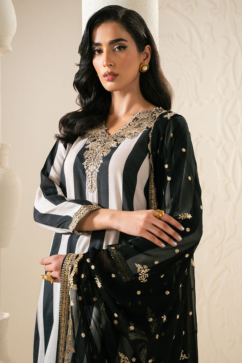GLIDED GRACE-3PC (SHIRT, TROUSER & DUPATTA) - Pehnaawaa