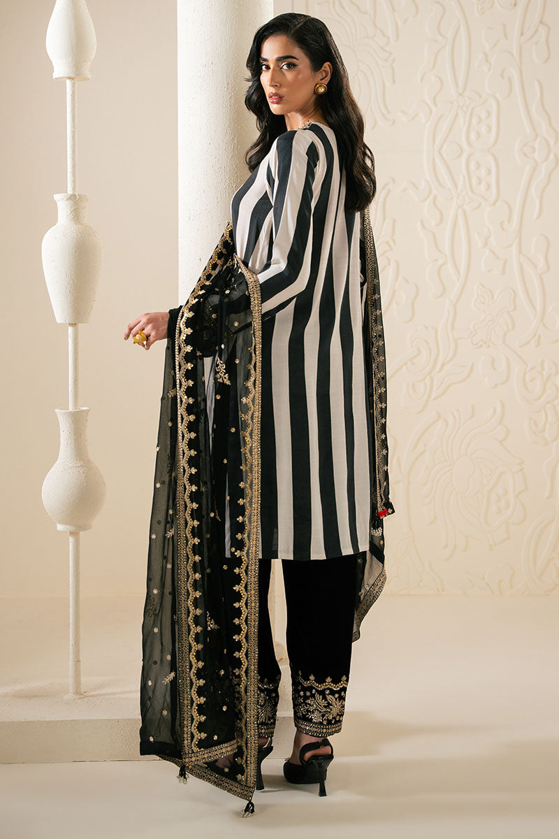 GLIDED GRACE-3PC (SHIRT, TROUSER & DUPATTA) - Pehnaawaa