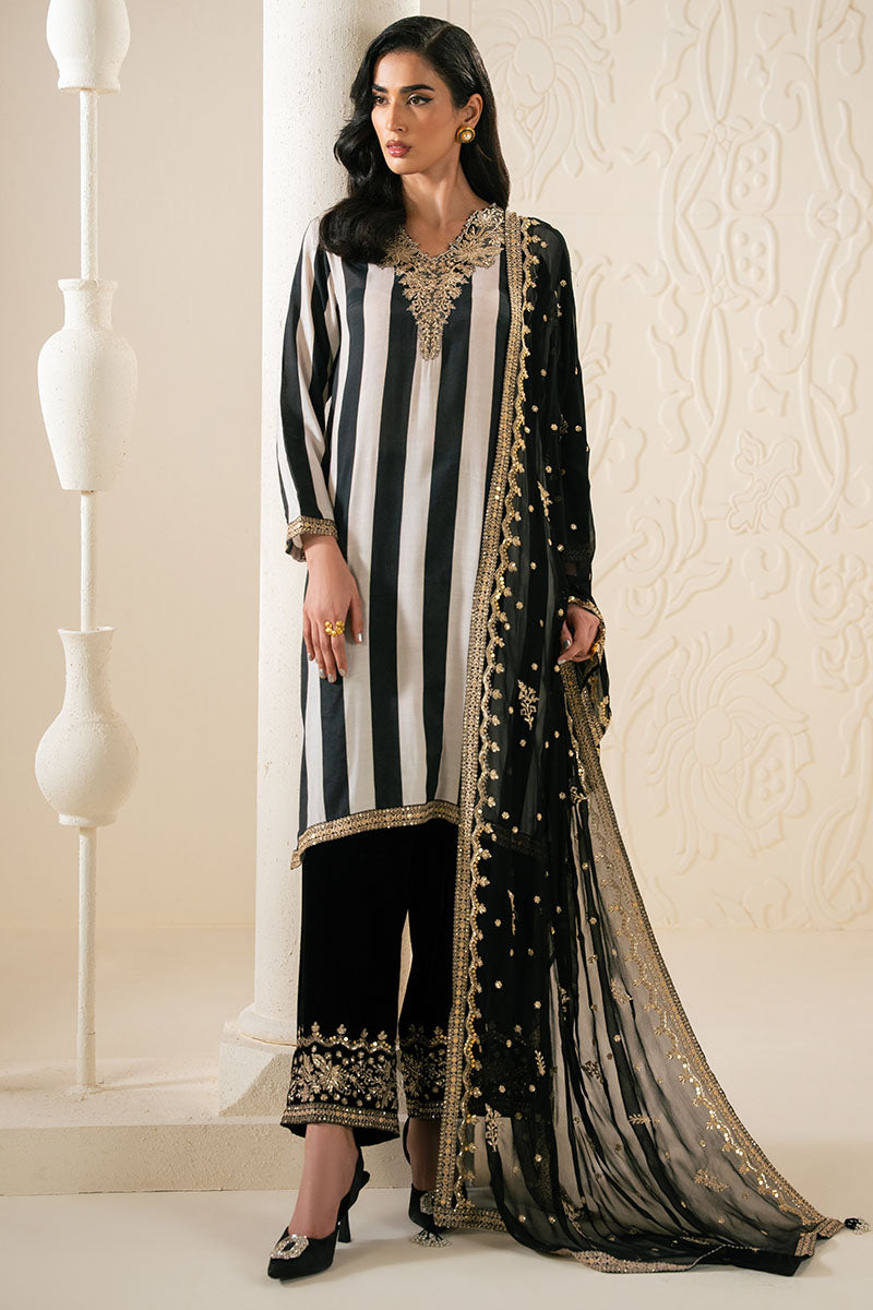 GLIDED GRACE-3PC (SHIRT, TROUSER & DUPATTA) - Pehnaawaa